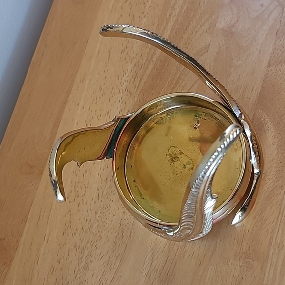 PARTYLITE Vintage 90s Brass Feather Pillar Candle Holder P0414 - Picture 9 of 16